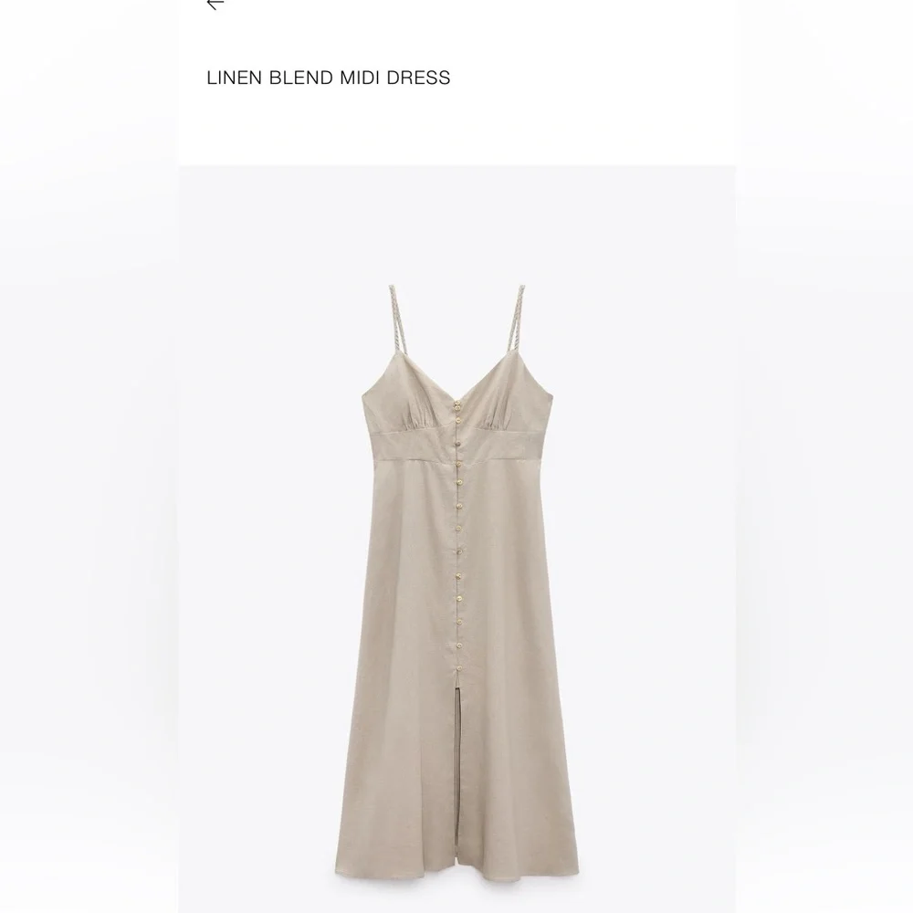 Elegant Beige Button-Down Dress - Picture 1 of 1